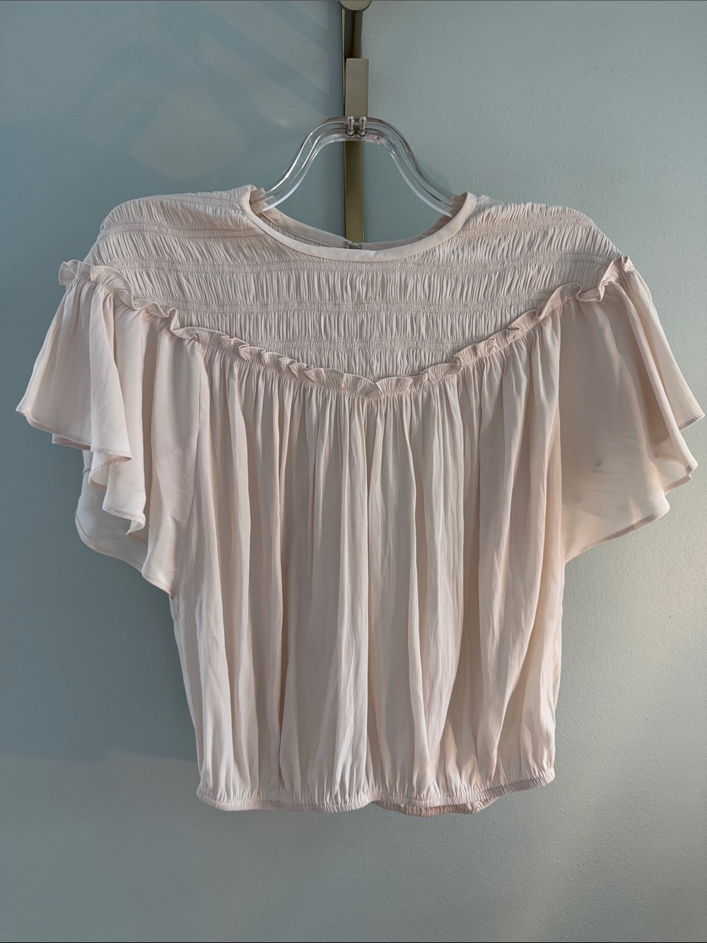 Ramy Brook Soft Cream Ruffle Sleeve Blouse